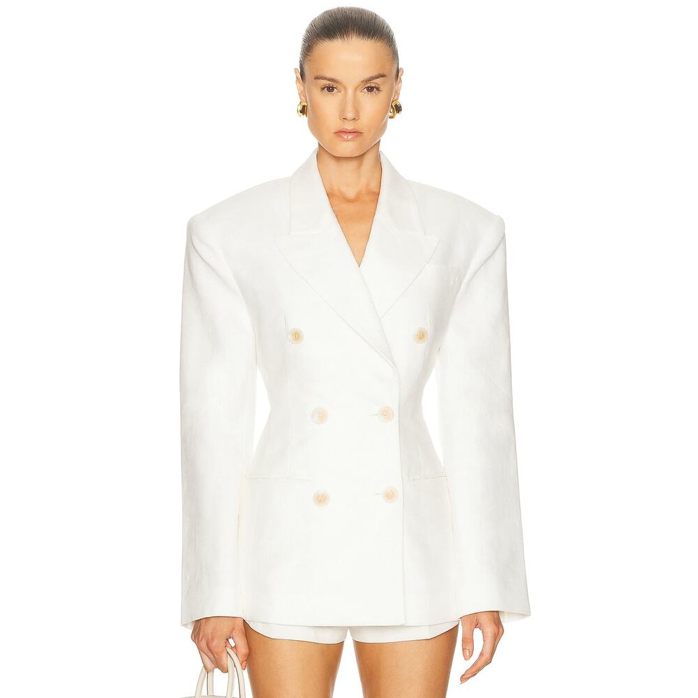 Ronny Kobo Cosette linen white blazer size large